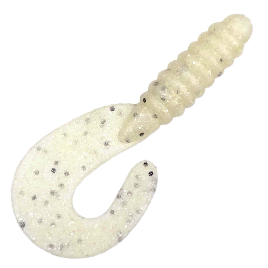 3" Curly Tail Grub – Pearl Sand - Salted