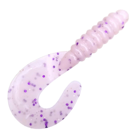 25pcs - 3" Curly Tail Grub - Strawberry Cream
