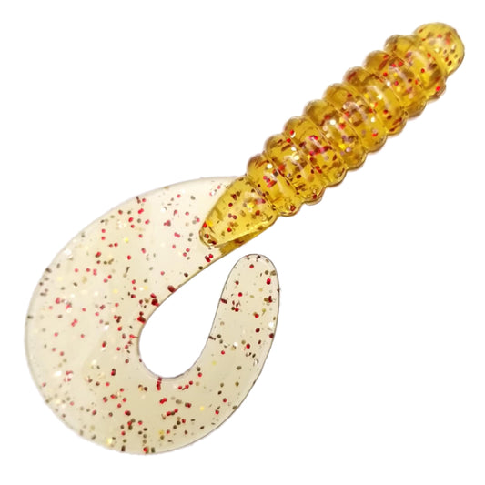 25pcs - 3" Curly Tail Grub - Autumn Amber