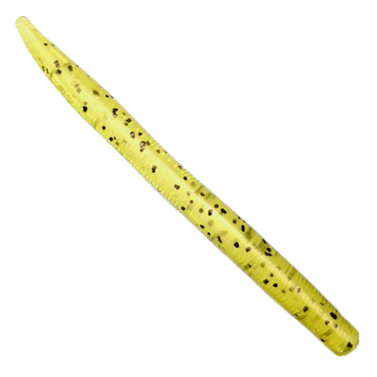 8pcs - 5" Stick Worm - Lemon Pepper Pearl