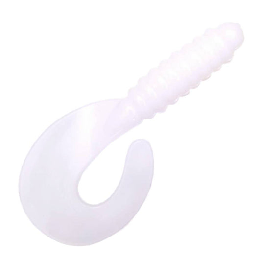 25pcs - 3" Curly Tail Grub - White