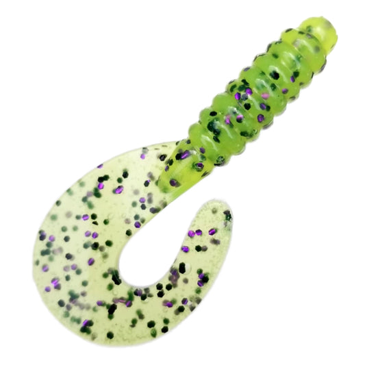 25pcs - 3" Curly Tail Grub - Poison Frog