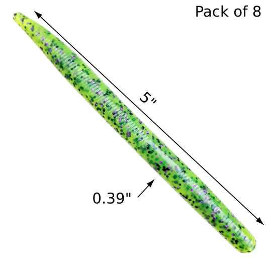 8pcs - 5" Stick Worm - Poison Frog