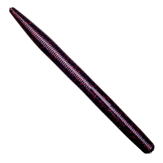 8pcs - 5" Stick Worm - Black Cherry Spark