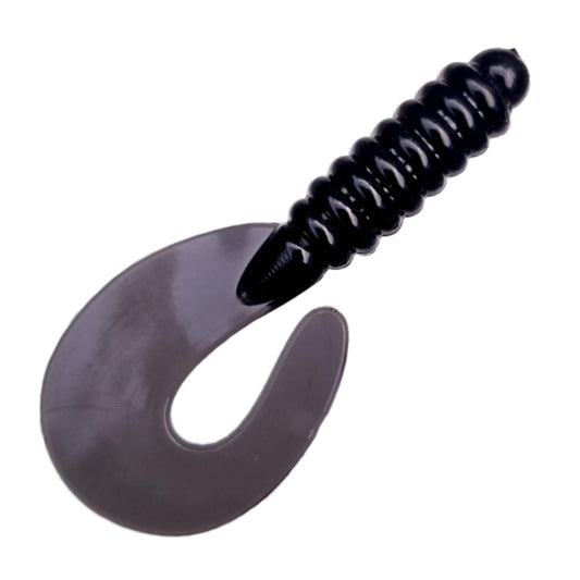 25pcs - 3" Curly Tail Grub - Black
