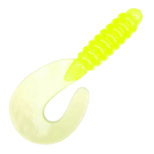 25pcs - 3" Curly Tail Grub - Chartreuse