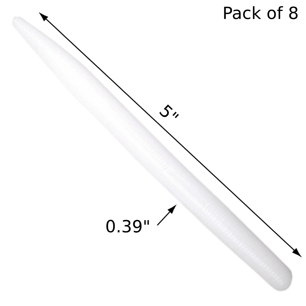 8pcs - 5" Stick Worm - White